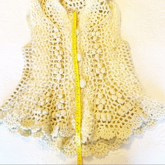 Cecico Crochet Knit Sleeveless Sweater w/Hood -M/L - Picture 7 of 9